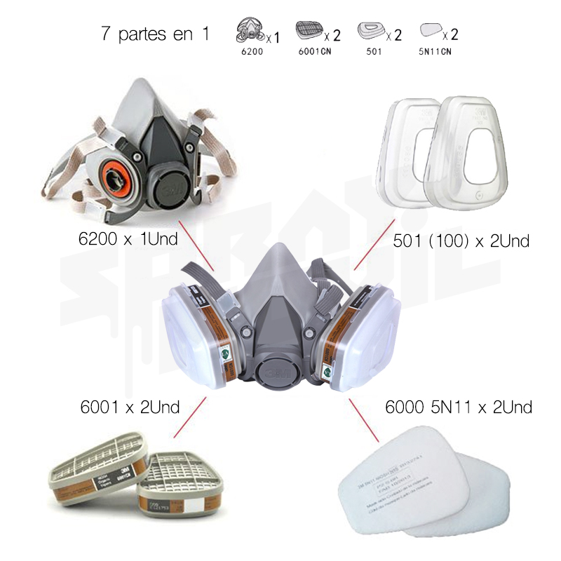 Respirador 6200 Completa 3M image 2